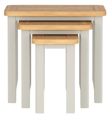 Product photograph of Arden Painted Oak Nest Of Tables Set Of 3 from Choice Furniture Superstore