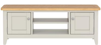 Arden Painted Oak Wide Tv Unit 120cm W With Storage For Television Upto 43in Plasma
