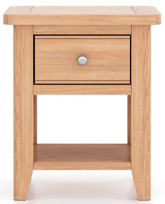 Product photograph of Arden Natual Oak Lamp Table 1 Drawer from Choice Furniture Superstore