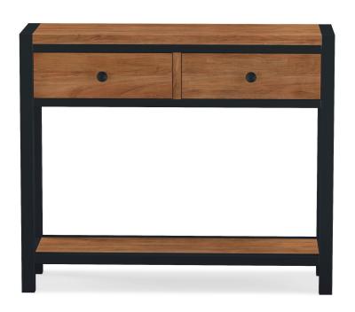 Elias Solid Acacia Wood 2 Drawer Console Table