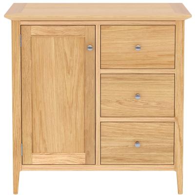 Product photograph of Salvo Oak 1 Door 3 Drawer Hall Cabinet from Choice Furniture Superstore