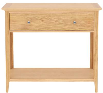 Product photograph of Salvo Oak 1 Drawer Console Table from Choice Furniture Superstore