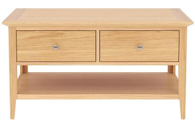 Product photograph of Salvo Oak 2 Drawer Coffee Table from Choice Furniture Superstore