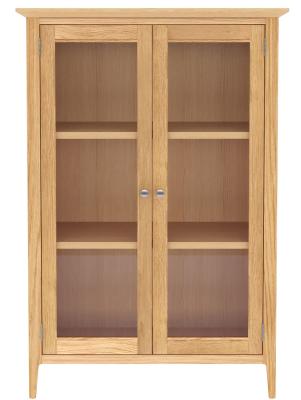 Product photograph of Salvo Oak Glazed Hall Cabinet from Choice Furniture Superstore