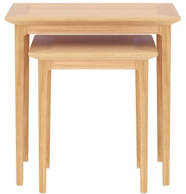 Product photograph of Salvo Oak Nest Of 2 Tables from Choice Furniture Superstore