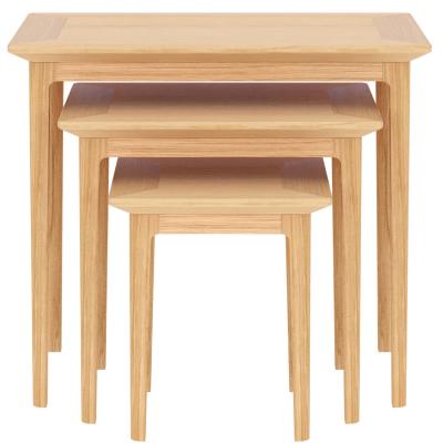 Product photograph of Salvo Oak Nest Of 3 Tables from Choice Furniture Superstore