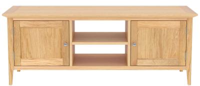 Salvo Oak Tv Unit 120cm With Storage For Television Upto 43in Plasma