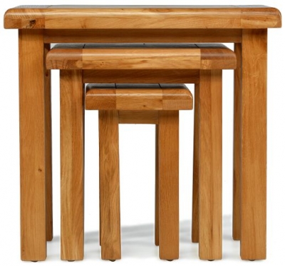 Product photograph of Arles Oak Nest Of Tables Set Of 3 from Choice Furniture Superstore