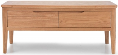 Product photograph of Asby Scandinavian Style Oak Coffee Table With 4 Drawers Storage from Choice Furniture Superstore