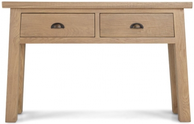 Product photograph of Bourg Rough Sawn Oak Console Table With 2 Drawers from Choice Furniture Superstore