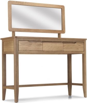 Product photograph of Bresca Scandi Style Oak Dressing Table With Mirror - Curved Edges from Choice Furniture Superstore
