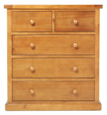 Product photograph of Churchill Waxed Pine Chest 3 2 Drawers from Choice Furniture Superstore