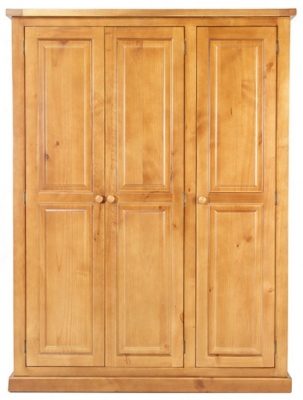 Product photograph of Churchill Waxed Pine Triple Wardrobe 3 Doors from Choice Furniture Superstore
