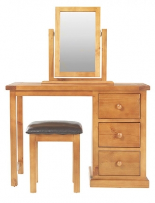 Product photograph of Churchill Waxed Pine Dressing Table Set With Stool And Mirror from Choice Furniture Superstore