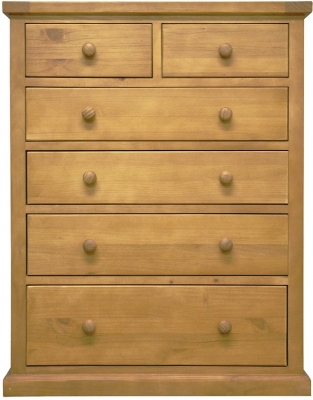 Product photograph of Churchill Waxed Pine Chest 4 2 Drawers from Choice Furniture Superstore