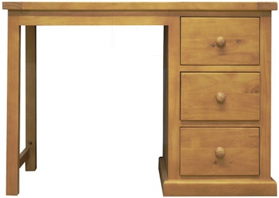 Product photograph of Churchill Waxed Pine Dressing Table - 3 Drawers Single Pedestal from Choice Furniture Superstore