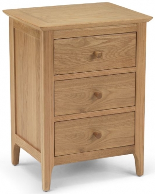 Product photograph of Cornett Oak 3 Drawer Bedside Cabinet from Choice Furniture Superstore