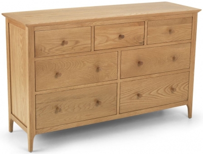 Product photograph of Cornett Oak 4 3 Drawer Wide Chest from Choice Furniture Superstore