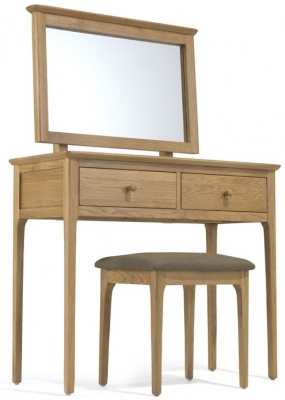 Product photograph of Cornett Shaker Style Oak Dressing Table Set With Stool And Mirror from Choice Furniture Superstore