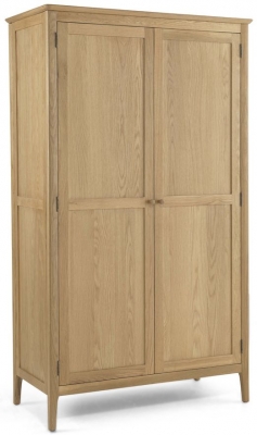 Product photograph of Cornett Shaker Style Oak Double Wardrobe All Hanging With 2 Doors from Choice Furniture Superstore