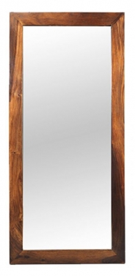 Product photograph of Cube Honey Lacquered Sheesham Rectangular Tall Mirror - 60cm X 130cm from Choice Furniture Superstore