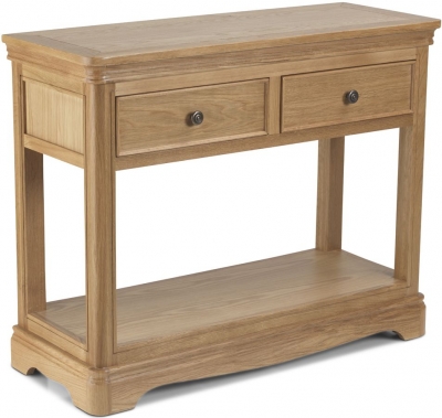 Product photograph of Louis Philippe French Oak Hallway Console Table With 2 Drawers from Choice Furniture Superstore