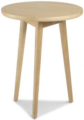 Product photograph of Skean Scandinavian Style Oak Round Lamp Table from Choice Furniture Superstore