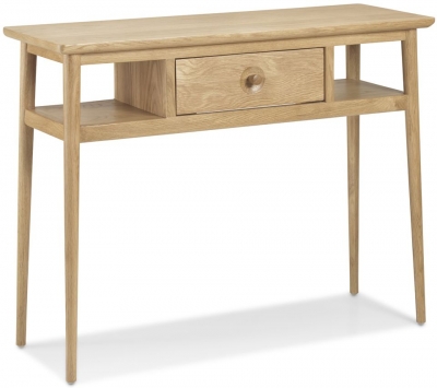 Product photograph of Skean Scandinavian Style Oak Console Table 1 Drawer Storage from Choice Furniture Superstore