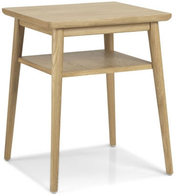 Product photograph of Skean Scandinavian Style Oak Lamp Table With Shelf from Choice Furniture Superstore