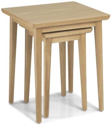 Product photograph of Skean Scandinavian Style Oak Nest Of Tables Set Of 3 from Choice Furniture Superstore