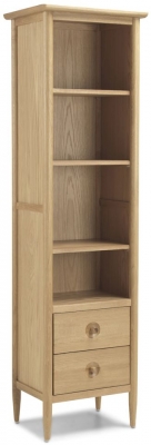Product photograph of Skean Scandinavian Style Oak Narrow Bookcase 177cm H With 2 Bottom Drawers from Choice Furniture Superstore