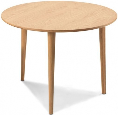 Skean Scandinavian Style Oak Dining Table, 105cm Seats 4 Diners Round Top