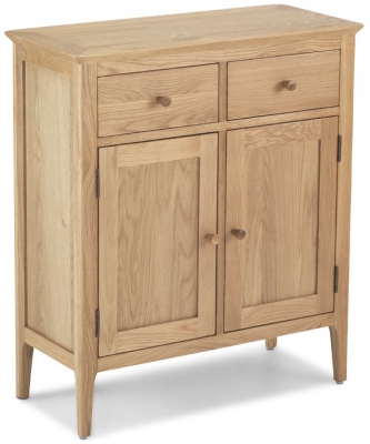 Wadsworth Waxed Oak Compact Sideboard, 80cm with 2 Doors and 2 Drawers