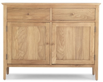Wadsworth Waxed Oak Standard Medium Sideboard, 115cm with 2 Doors and 2 Drawers