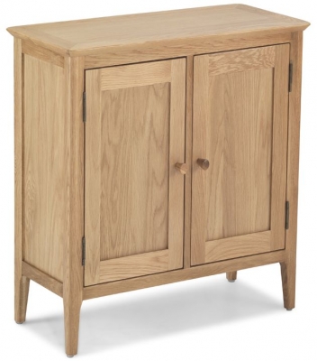 Product photograph of Wadsworth Waxed Oak Compact Storage Cabinet - 2 Doors from Choice Furniture Superstore