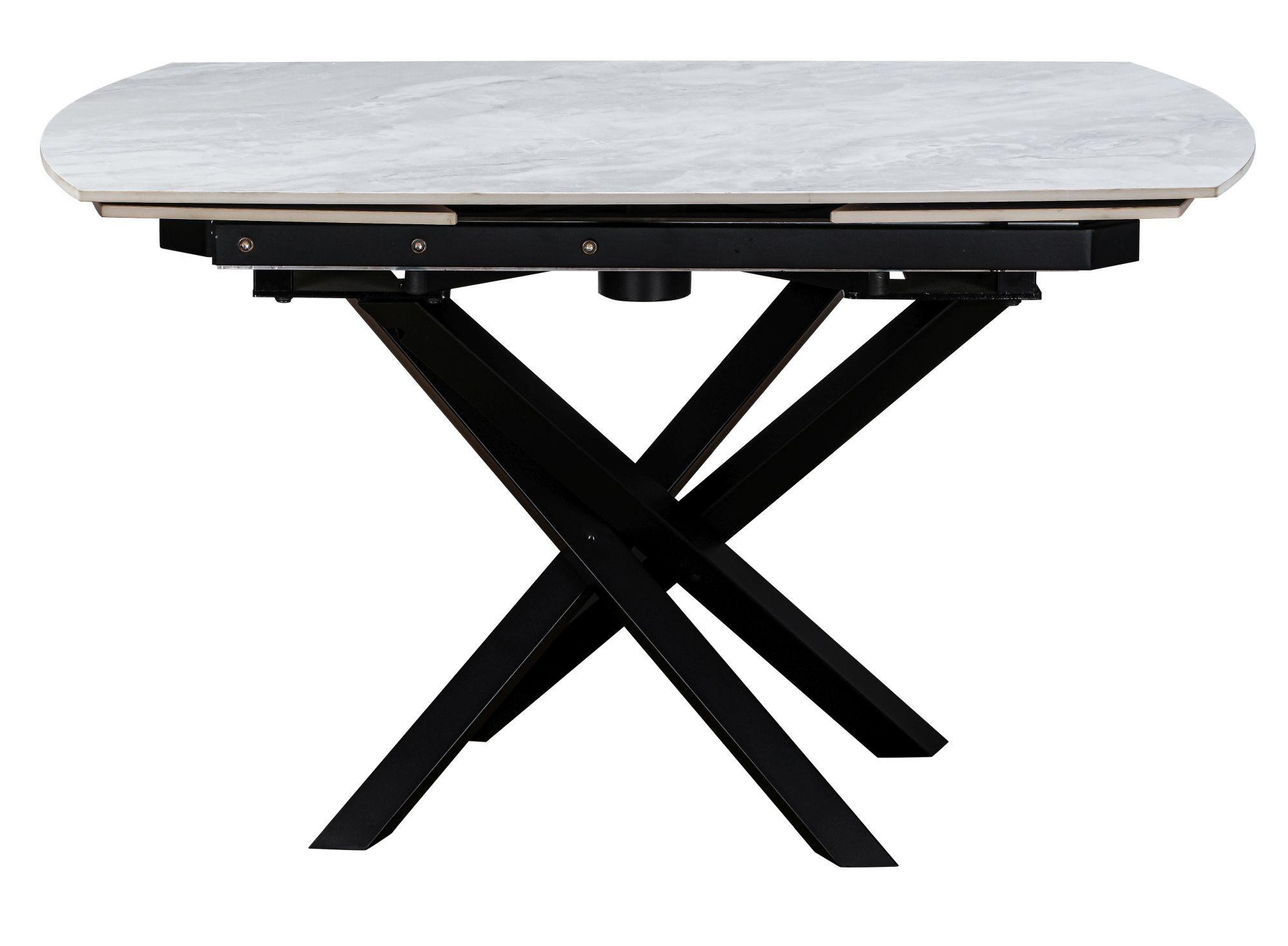 Enzo Pearla Grey Ceramic 4-6 Seater Extending Dining Table