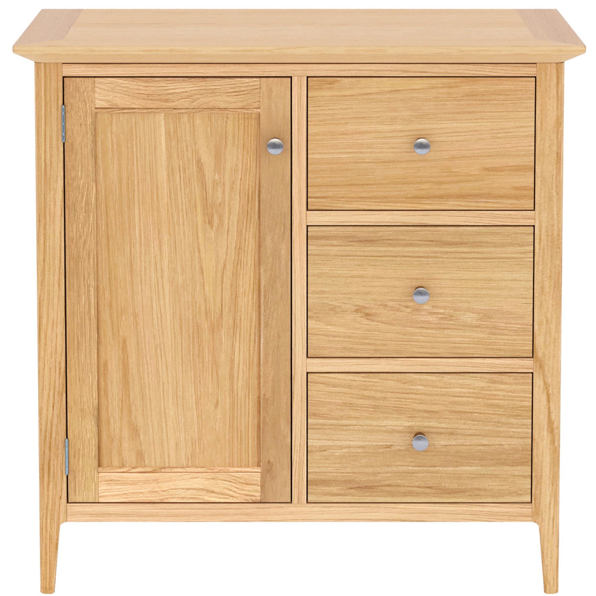 Saxby Oak 1 Door 3 Drawer Hall Cabinet