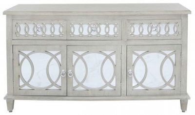 Product photograph of Bayview Natural Mirrored Large Sideboard from Choice Furniture Superstore