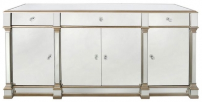 Product photograph of Apollo Champagne Gold Mirrored Sideboard from Choice Furniture Superstore