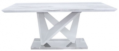 Product photograph of Amara White Marble Effect Dining Table from Choice Furniture Superstore