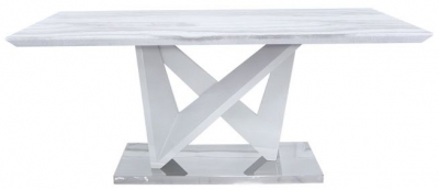 Amara White Marble Effect Dining Table