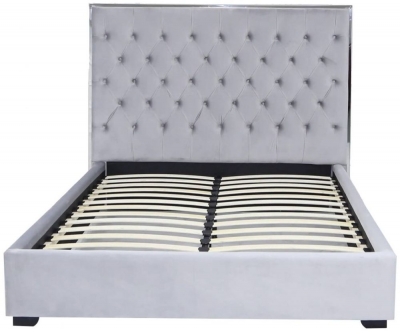 Product photograph of Monaco Grey Velvet 4ft 6in Bed Frame from Choice Furniture Superstore
