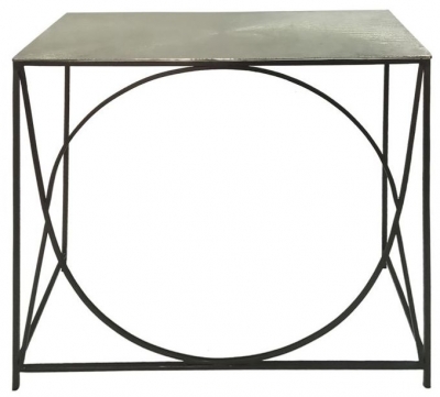 Product photograph of Value Ekanshi Console Table - Black Metal And Nickel from Choice Furniture Superstore