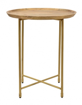 Product photograph of Value Mira End Table - Natural Wood And Gold from Choice Furniture Superstore