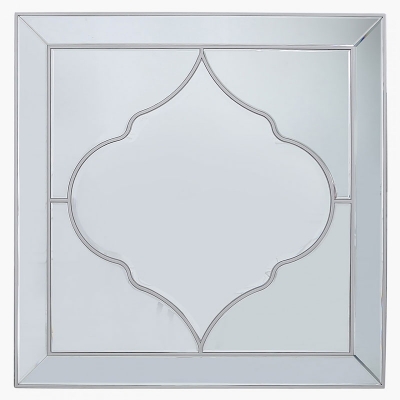 Product photograph of Marrakech Silver Square Wall Mirror - 100cm X 100cm from Choice Furniture Superstore