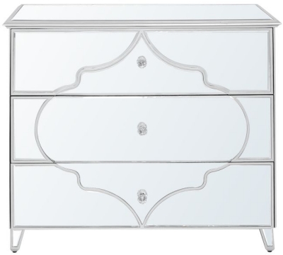 Product photograph of Marrakech Silver Mirrored 3 Drawer Chest from Choice Furniture Superstore