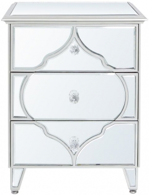 Marrakech Silver Mirrored Bedside Cabinet