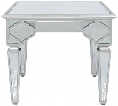 Product photograph of Marrakech Silver Mirrored End Table from Choice Furniture Superstore