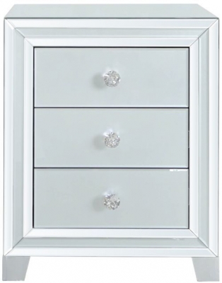Product photograph of Manhattan Grey Glass Bedside Cabinet from Choice Furniture Superstore