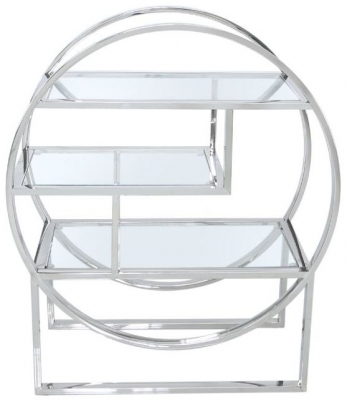 Product photograph of Value Logan Glass And Chrome Shelving Unit from Choice Furniture Superstore